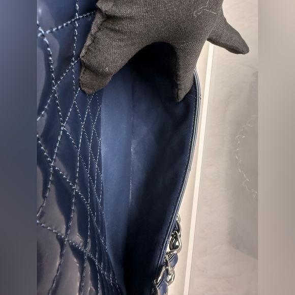 CHANEL-14512968 Blue Glazed Lambskim Jumbo Flap - Picture 7 of 16